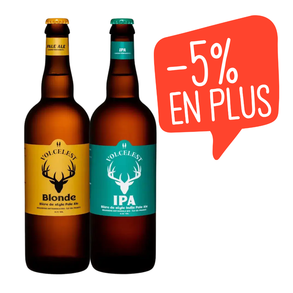 Duo de bières blonde et IPA bio