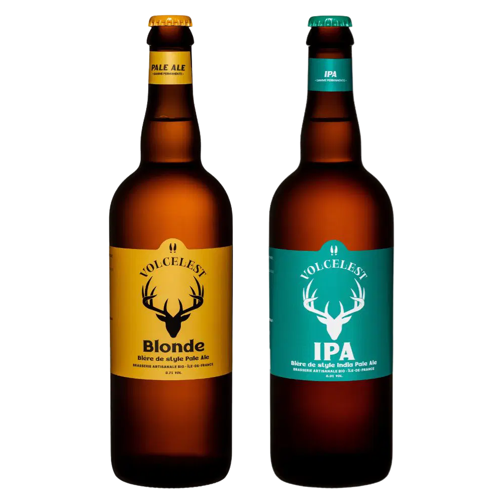 Duo de bières blonde et IPA bio