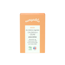 Savon solide calendula cèdre pour peaux sèches bio