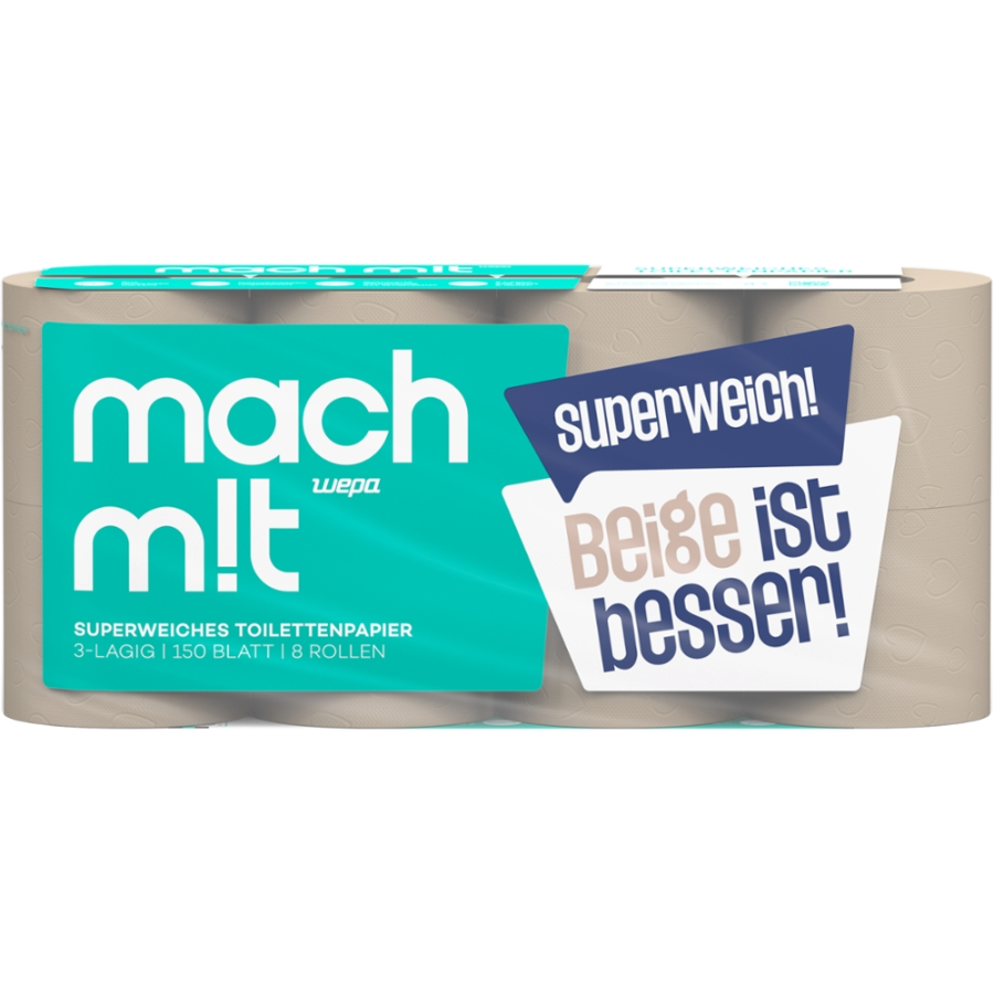 Toilettenpapier, 3-lagig, 8 Rollen