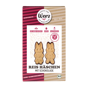 Bio Vollkornreis-Hasenkekse mit Schokolade, glutenfrei