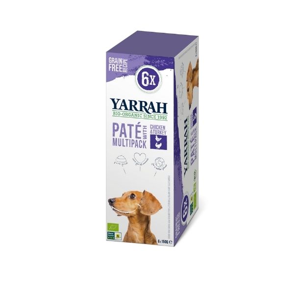 Pâtées pour Chien au Poulet et à la Dinde Bio - 6x150g