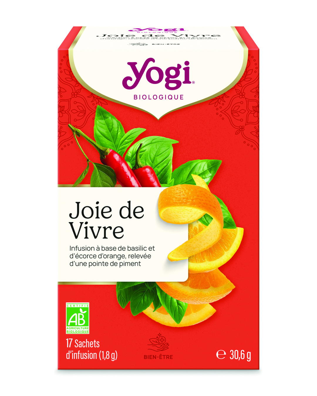 Infusion Joie de Vivre - basilic, orange, piment bio x 17