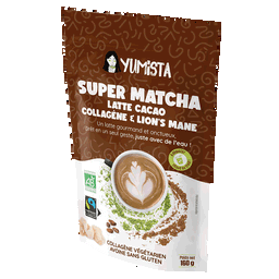 Super matcha latte instantané cacao collagène lion's mane bio et équitable