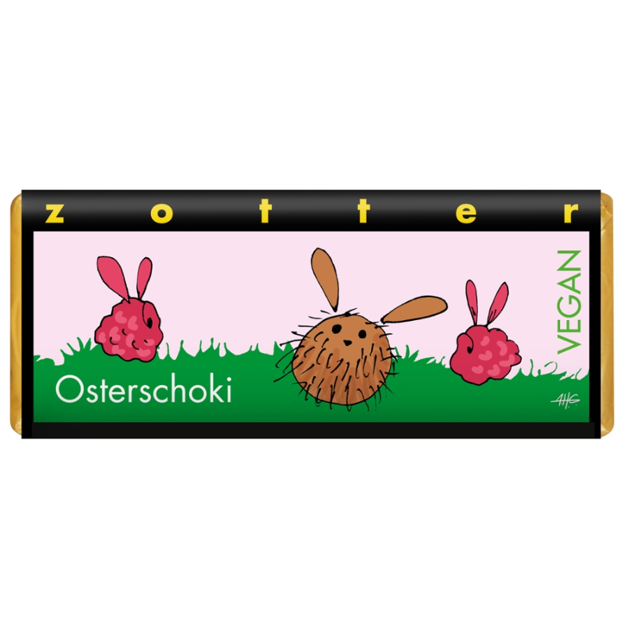 Bio Osterschokolade Himbeer Kokos, vegan