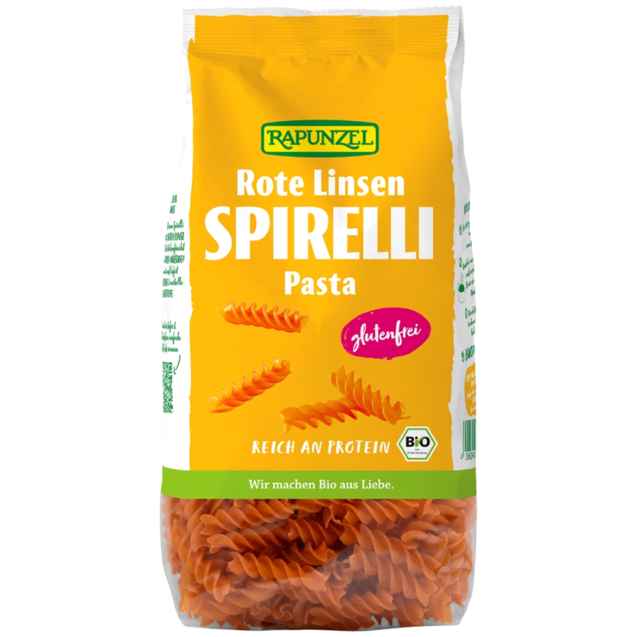 Bio Spirelli aus roten Linsen, glutenfrei
